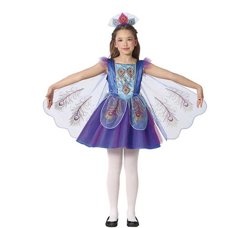 Elegant blue peacock costume for girls