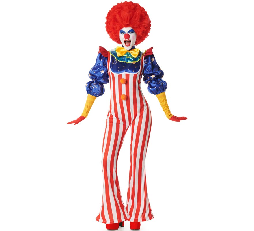 Women's Striped Clown Costume