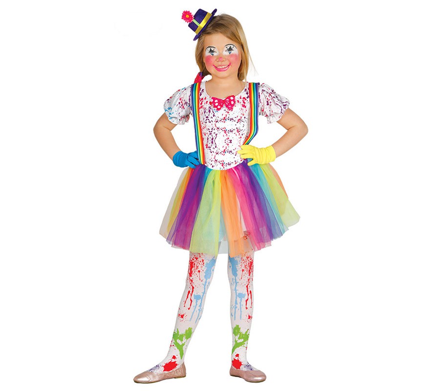 Disfraz de Payasa Multicolor con Tutú para niña