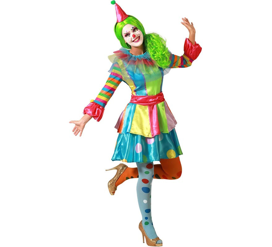 Multicolored clown costume for women