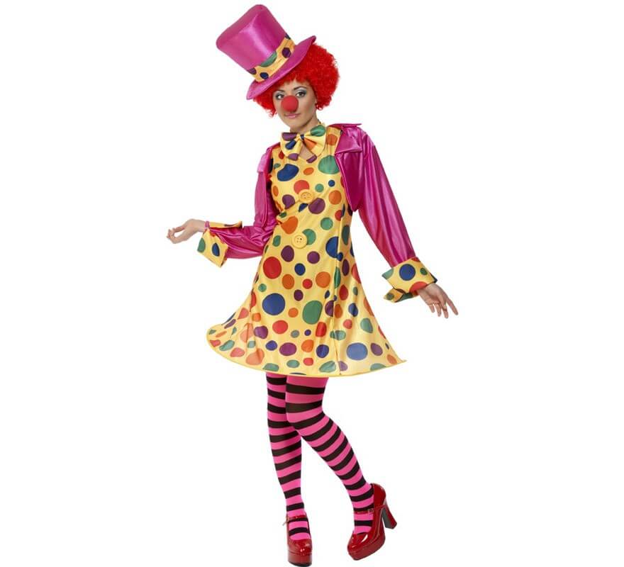 Costume di clown multicolore per donna