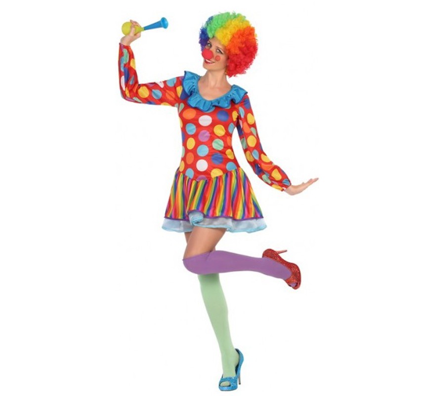 Disfraz de Payasa multicolor para mujer