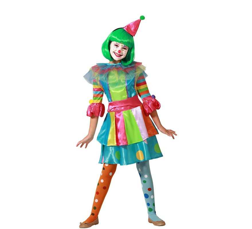 Multicolored clown costume for girls