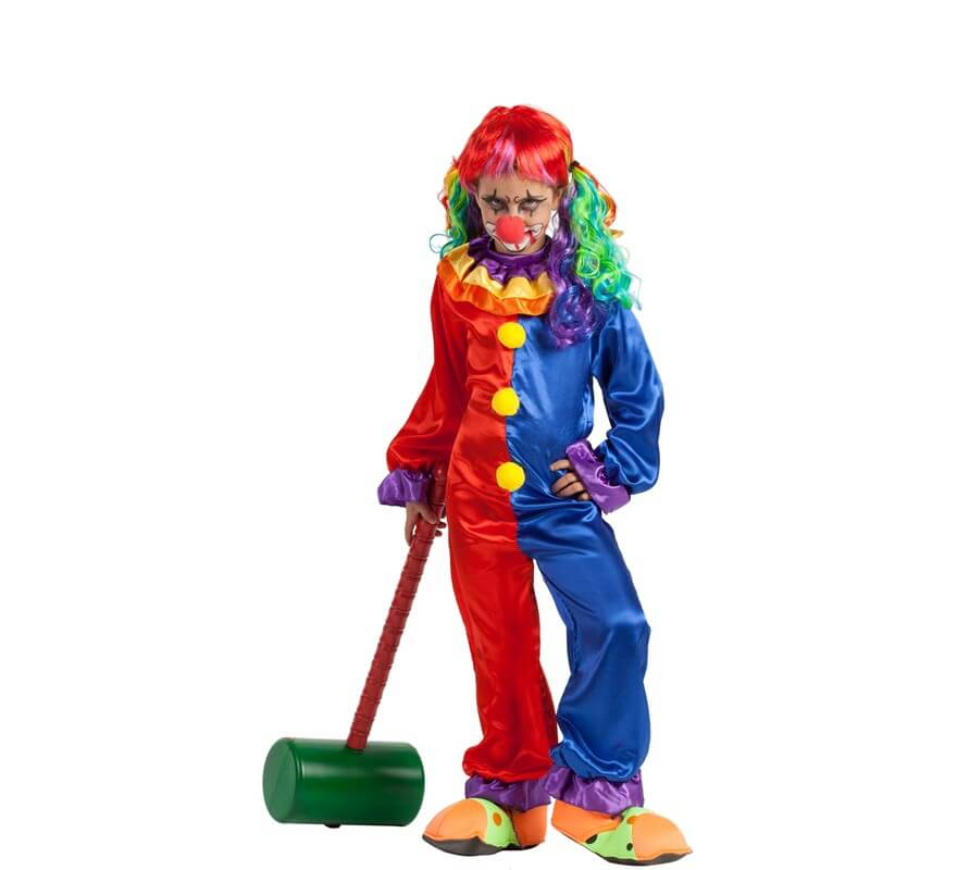 Costume Da Payasa Per Bambina 5-6 Anni – Camicia E Gonna Con Spalline – Carnevale E Feste A Tema