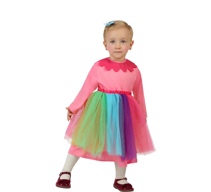 Pink clown costume with tulle for babies