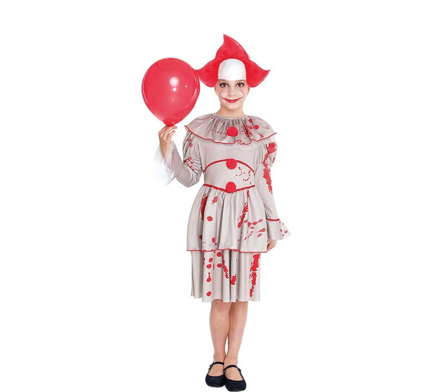 White Sadistic Clown Costume for Girl