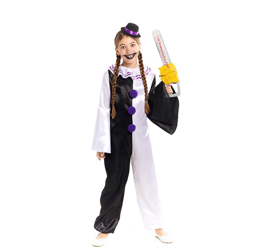 Scary Clown Costume with Hat for Girls