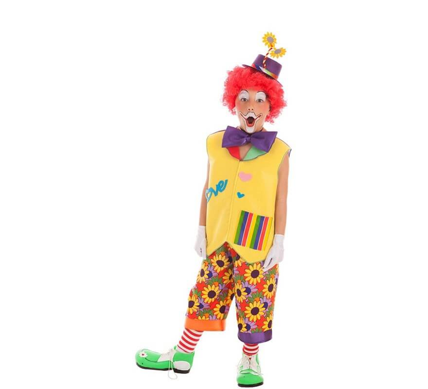 Costume da clown con fiori per bambino
