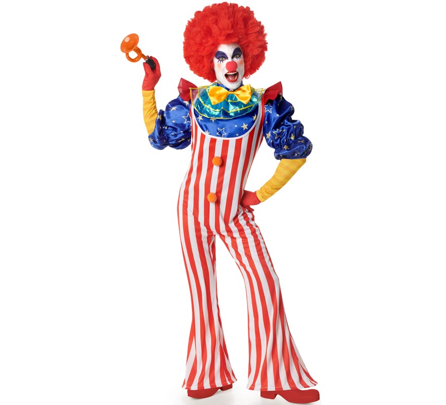 Men's Striped Clown Costume