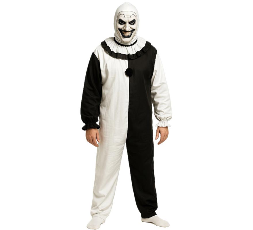 Disfraz de Payaso Asesino blanco y negro para hombre