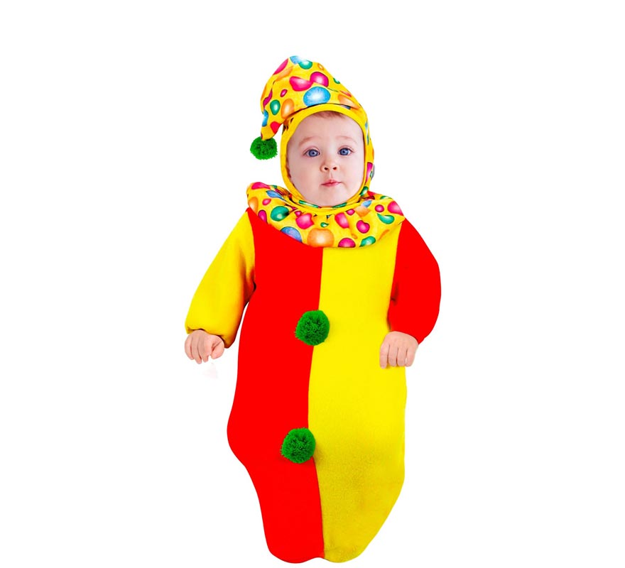 Baby Clown Costume with Pom Poms