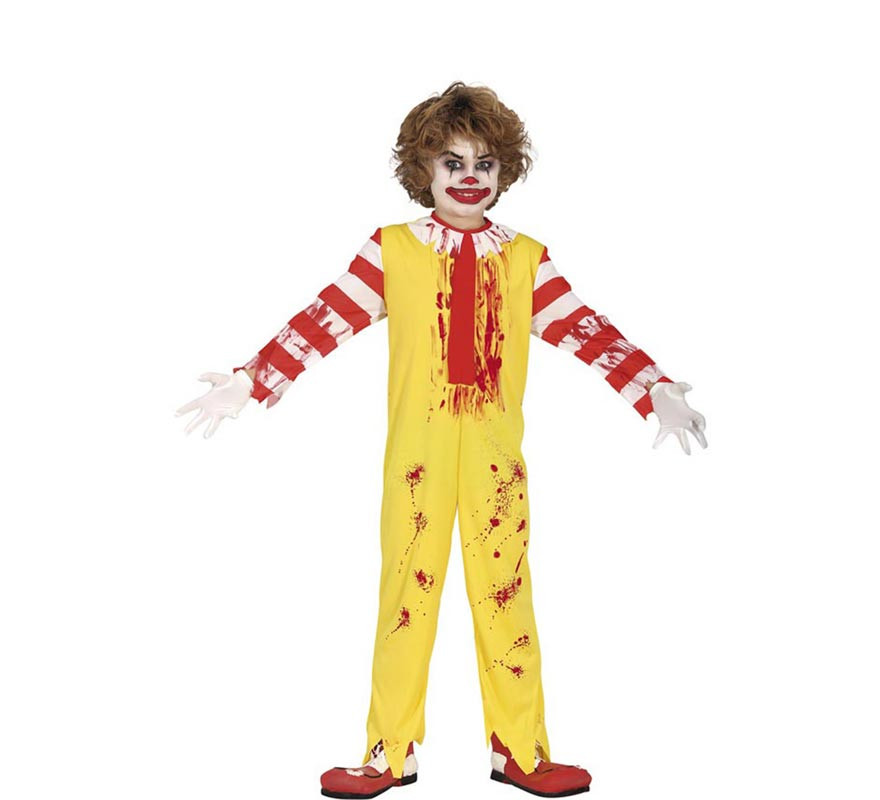 Costume da clown hamburger assassino per bambino