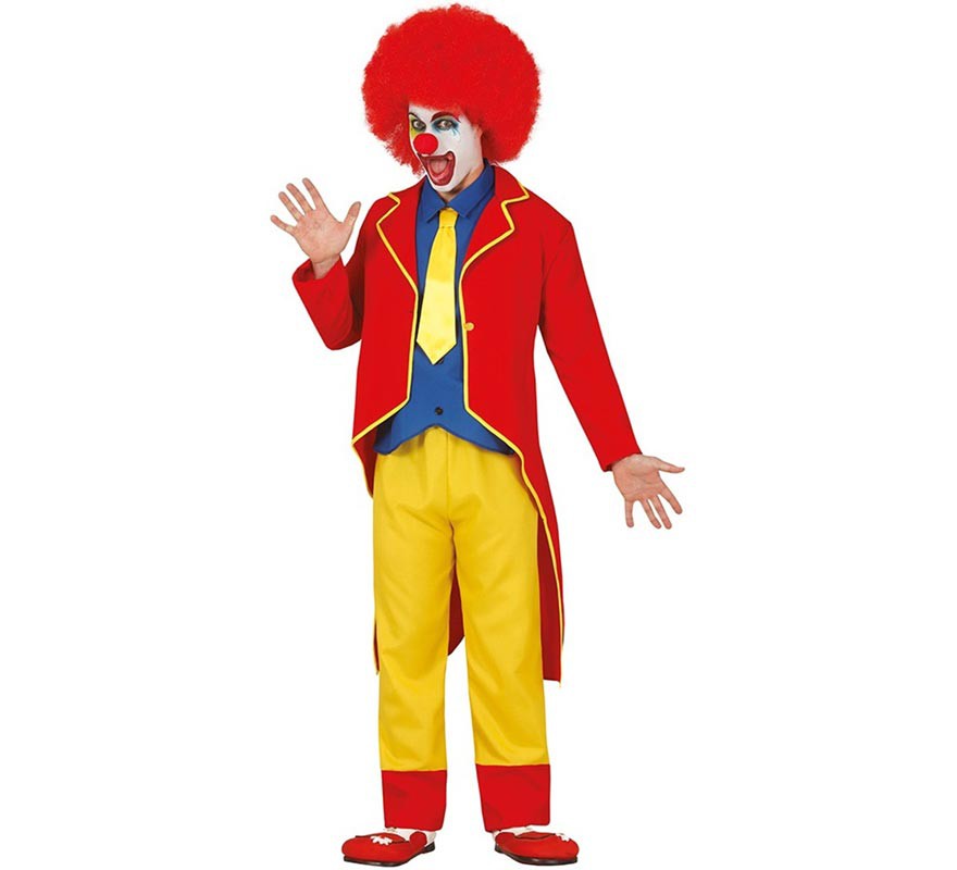 Clown costume rosso e tuta gialla Men