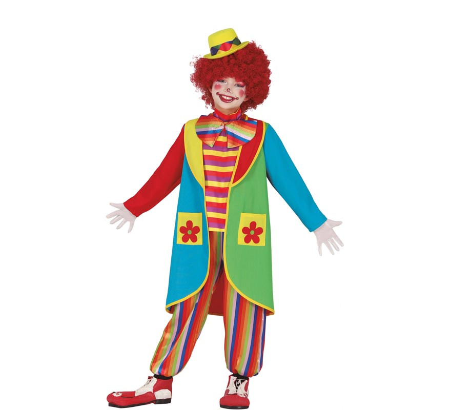 Enfants Clown Déguisement Carnaval Cirque Bouffon Garçon Fille Costume &  Chapeau