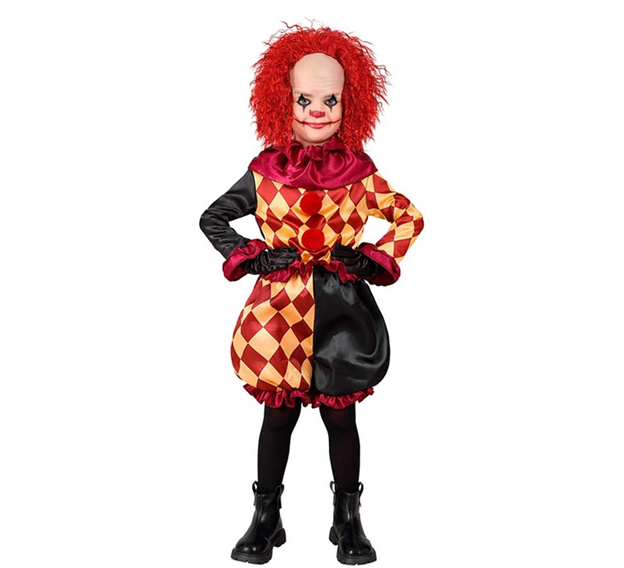 Checkered Ghoul Clown Costume for Boys