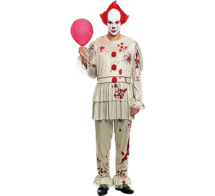 White Sadistic Clown Costume for Men