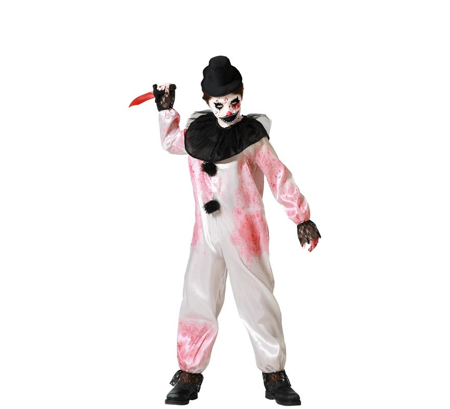 White Bloody Clown Costume for Child