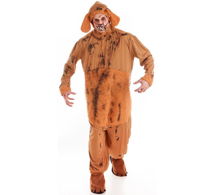 Disfraz de Perrito Zombie con Maquillaje de Halloween para Hombre