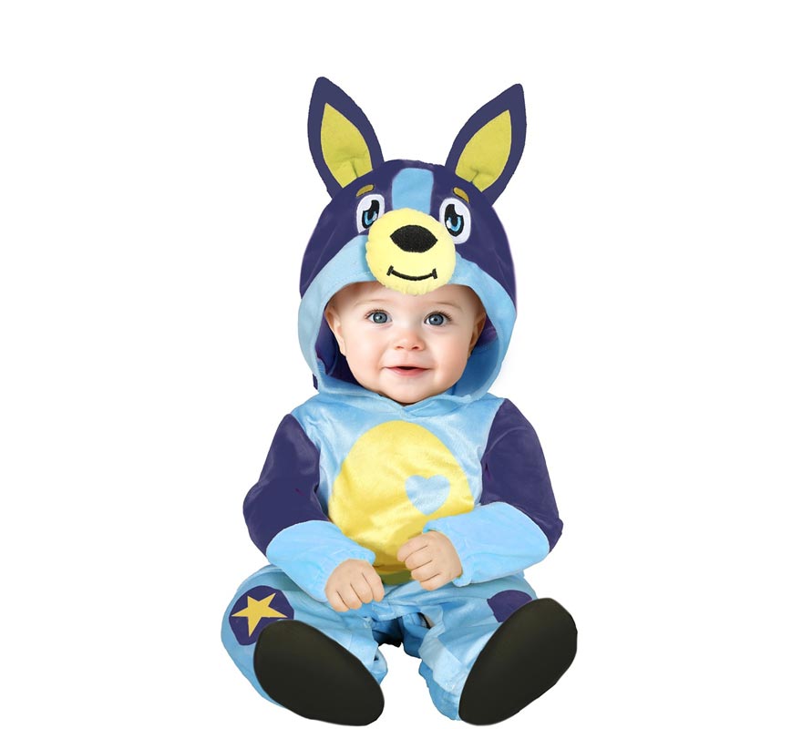 Fato de Cachorro Azul para Crianças e Bebês