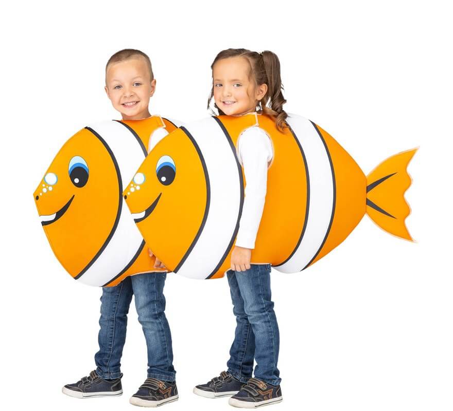 Déguisement De Poissons Clown Orange Et Blanc Pour Enfant