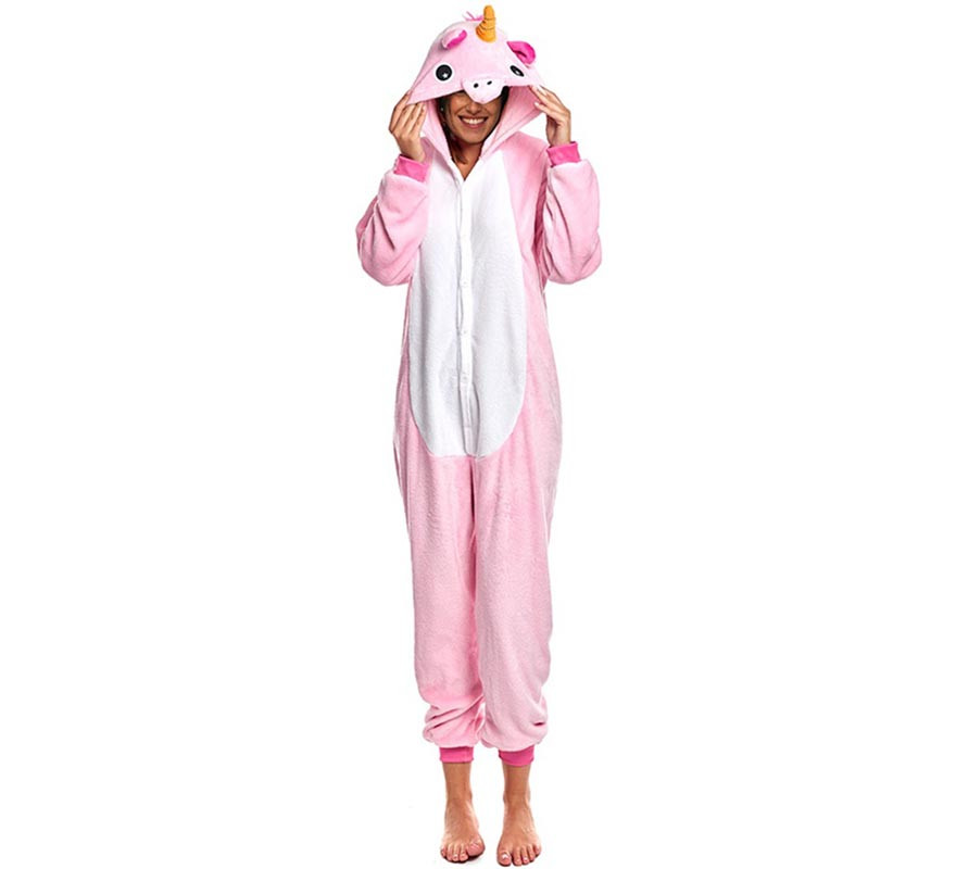 Pink Unicorn Pajama Costume for Adults