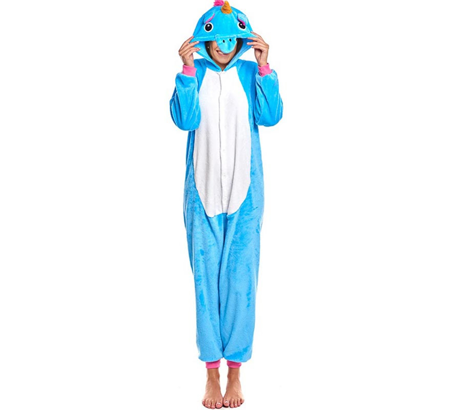 Turquoise Unicorn Pajama Costume for Adults