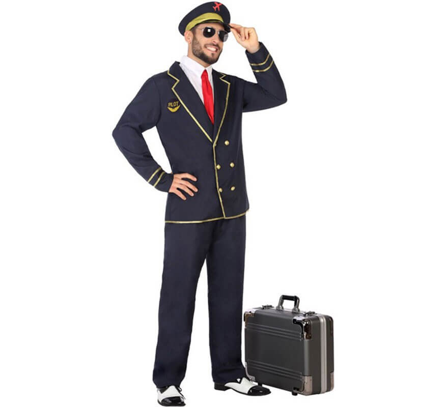 Fato de piloto de avião para homem