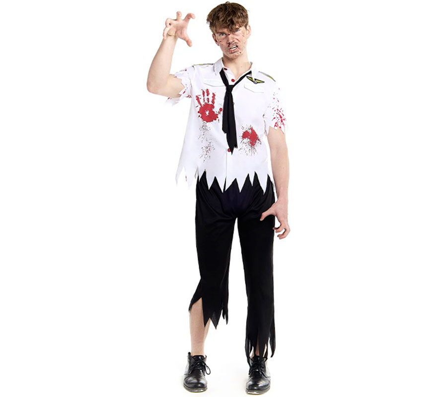 Zombie Airplane Pilot Costume for Men