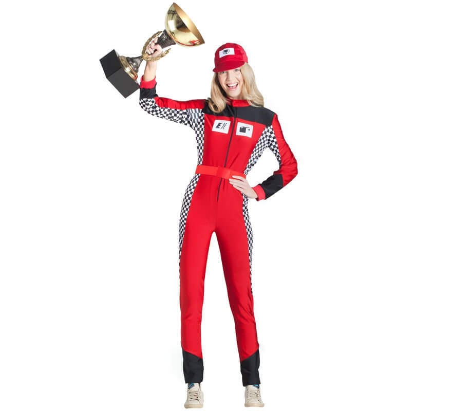 Costume Pilote De Course Pour Femme - Combinaison à Carreaux, Manches Longues, Pour Halloween Ou Soirée Déguisée