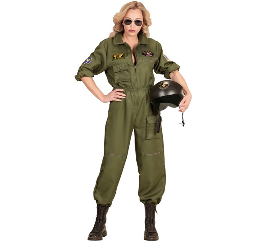 Fato de piloto de caça feminino
