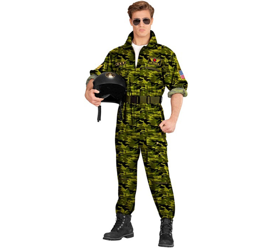 Men's Camouflage Military Pilot Costume