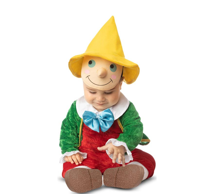 Pinocchio costume with hat and mask for babies and children