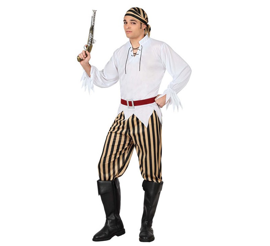 Disfraz de Pirata a rayas para hombre