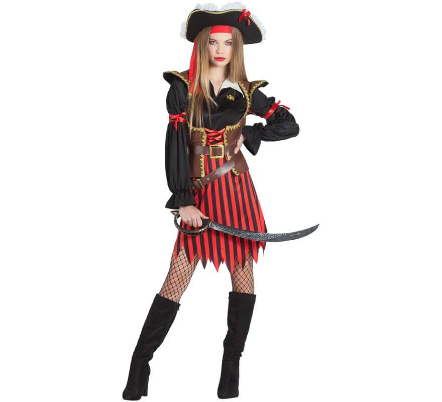 Roupa De Halloween Pirata Adulto Masculino Completa Com Banda E Faixa Á  Pronta Entrega Piratas Do Caribe