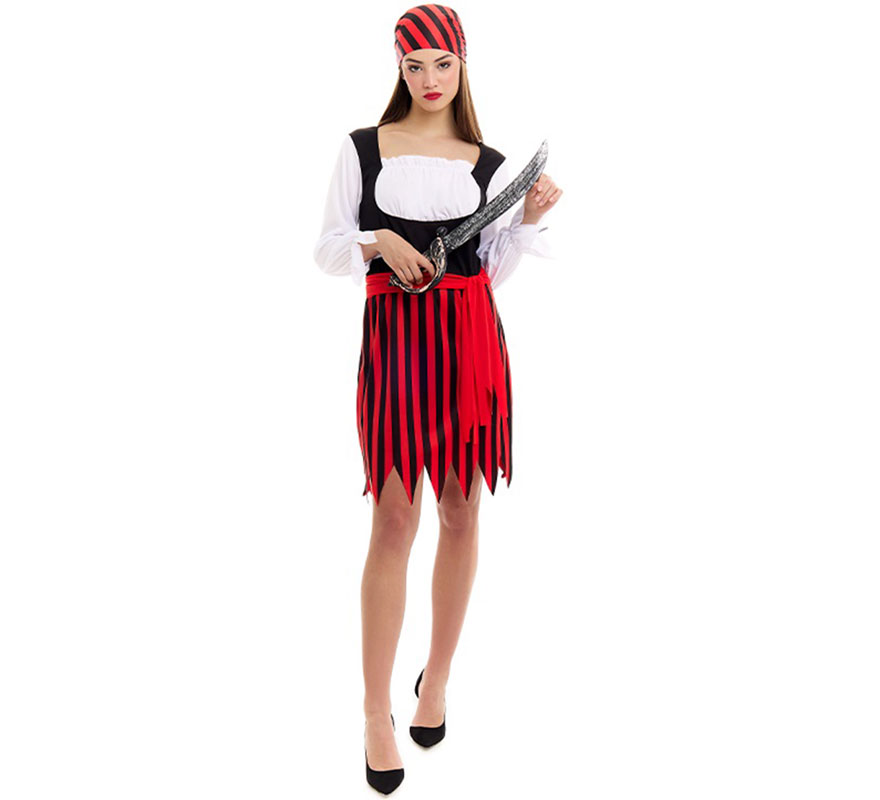 Women's Striped Pirate Costume