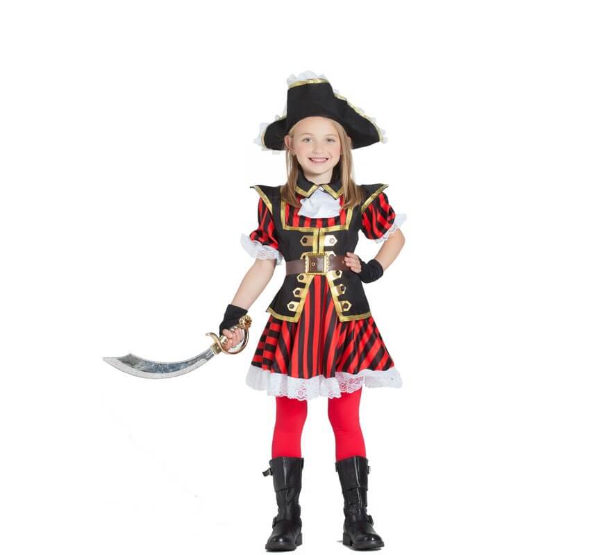 Costume da Pirata a righe per bambina