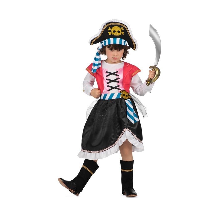 Skull Pirate Costume with Hat for Girls