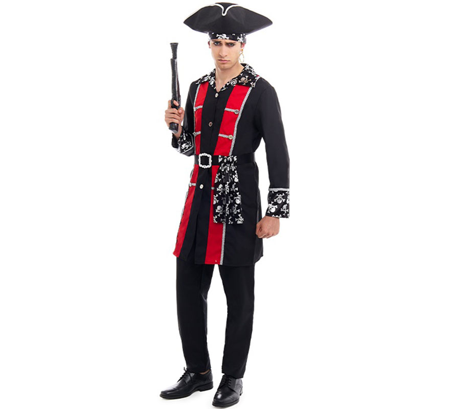 Pirate costume silver jacket for men