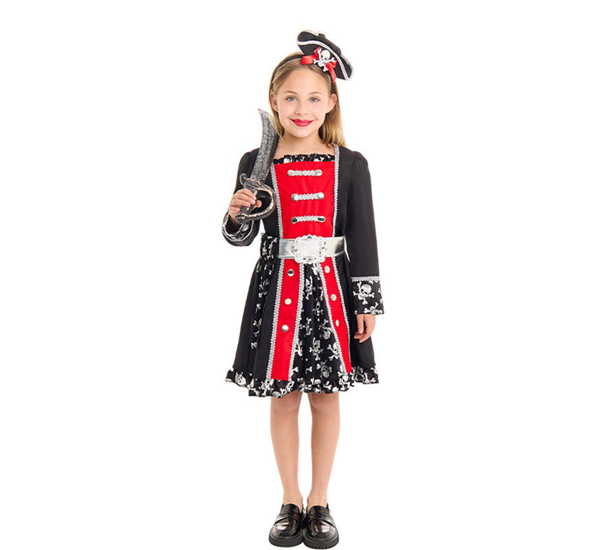 Pirate costume silver jacket for girls