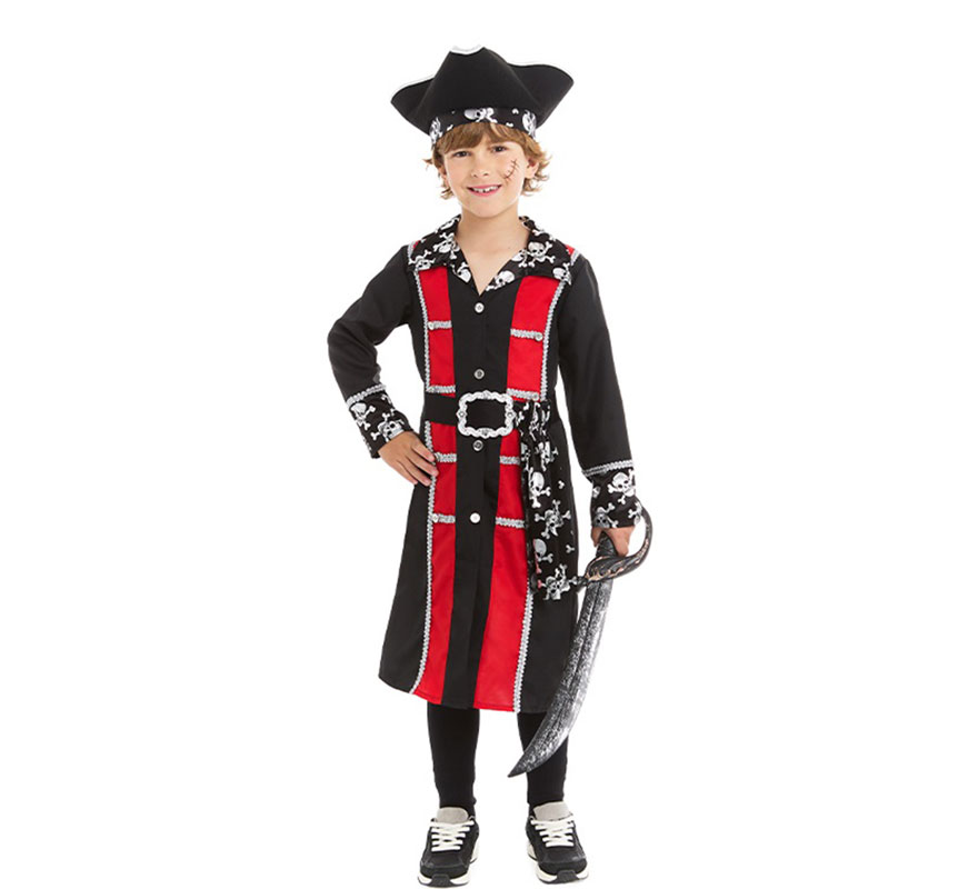 Costume da pirata con giacca argentata per bambino