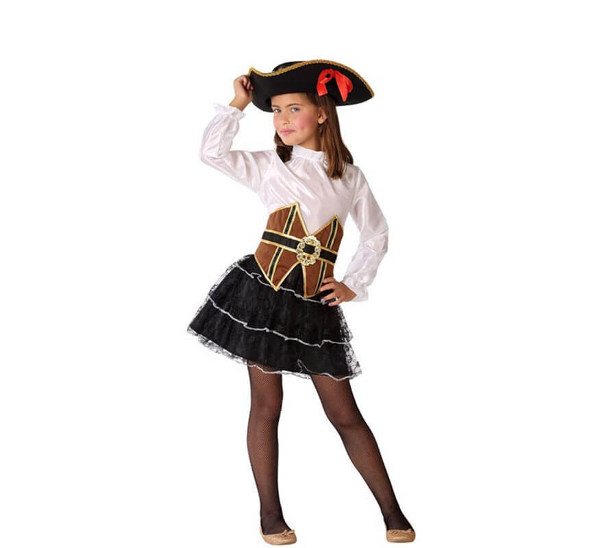 Disfraz de Pirata con Corset para niña