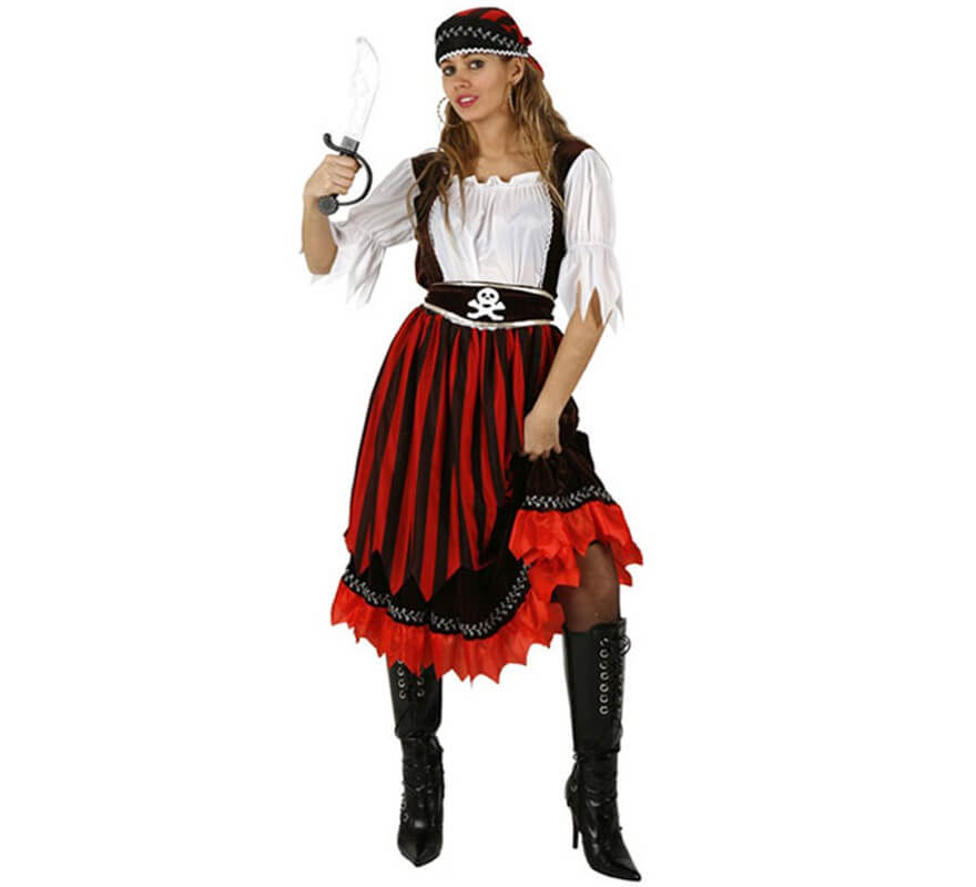 Disfraz de Pirata de Rayas para mujer