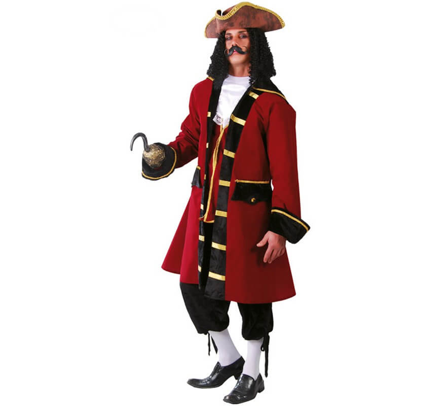 Político asistencia lucha Disfraz de Pirata Garfio para hombre