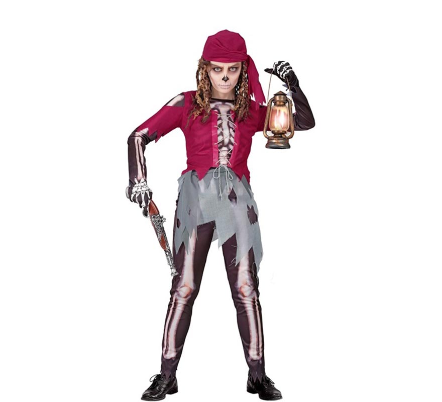 Skeleton Cabin Boy Pirate Costume for Girls