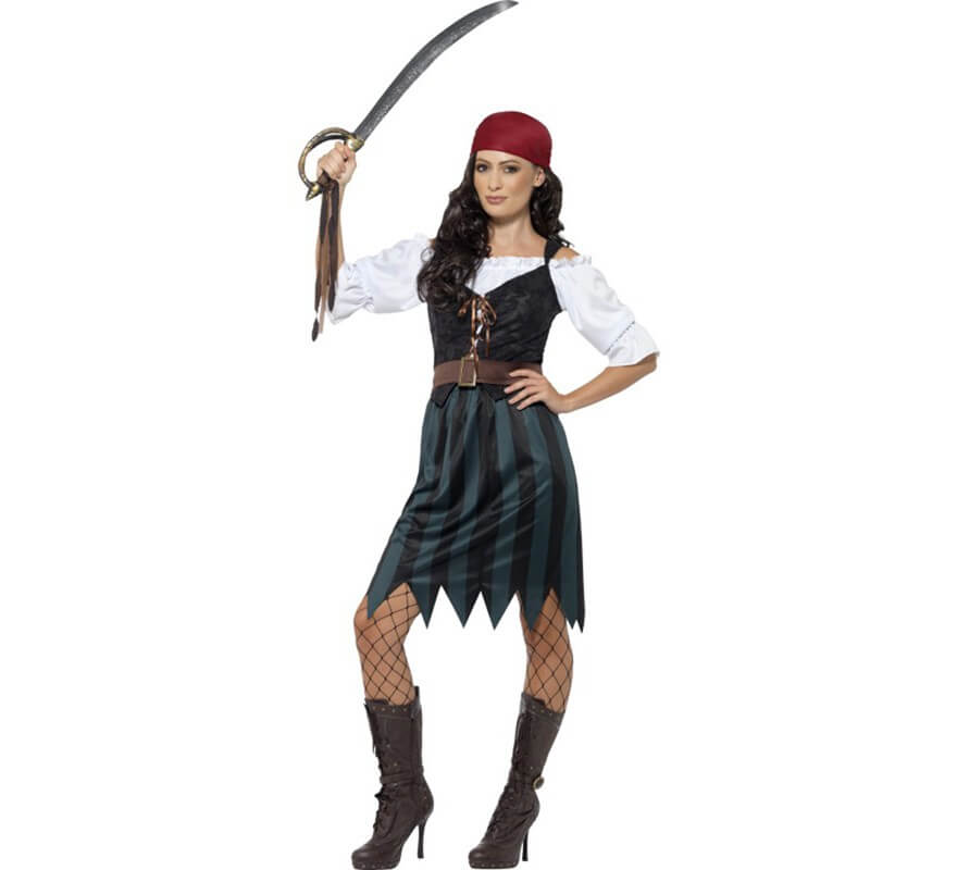 pegamento postre demanda Disfraz de Pirata Marinera Azul para mujer