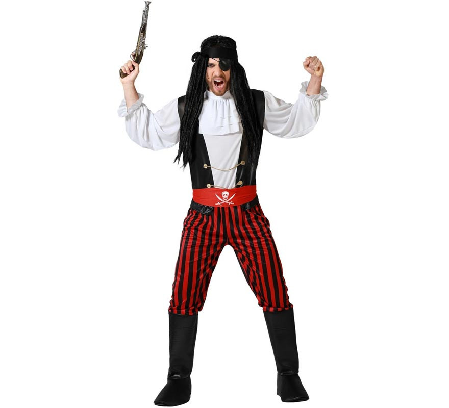 Striped Pirate Costume for Men