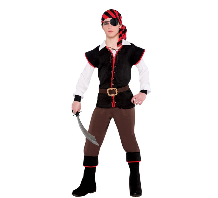Disfraz de pirata rebelde para niños adolescentes