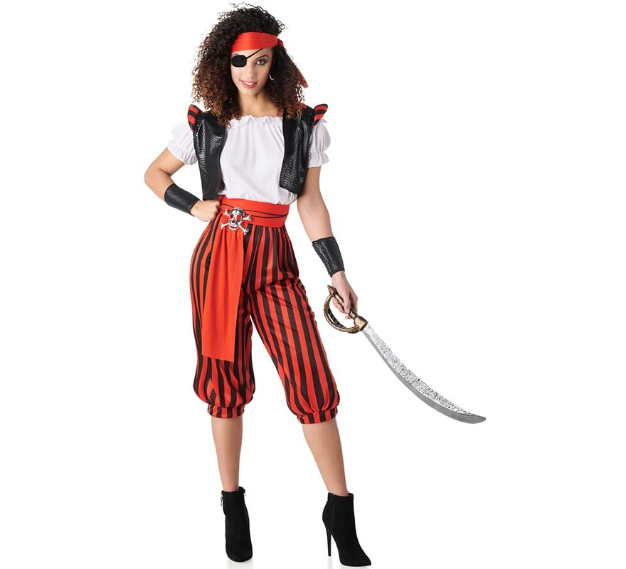 Déguisement pirate femme rayures rouges