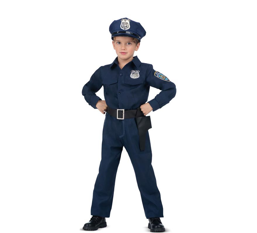 Blue police costume with belt for girls