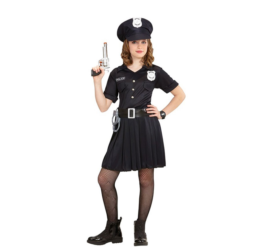 Police Costume with Cap for Girls